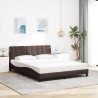 Cama sin colchón de tela marrón oscuro 160x200 cm 1