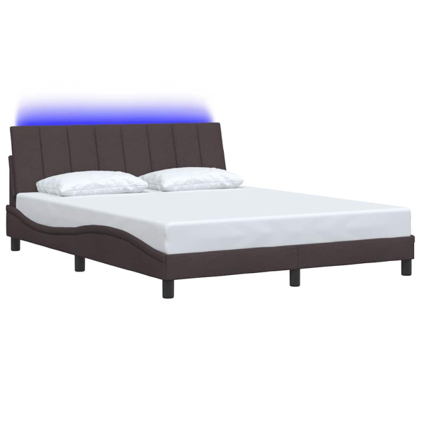 Cama sin colchón de tela marrón oscuro 160x200 cm M 3