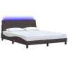 Estrutura de cama sem colchão 160x200 cm tecido castanho-escuro 3