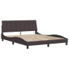 Estrutura de cama sem colchão 160x200 cm tecido castanho-escuro 5