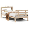 Estrutura de cama com cabeceira 75x190 cm pinho maciço 2