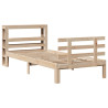 Estrutura de cama com cabeceira 75x190 cm pinho maciço 3