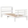 Estructura de cama con cabecero sin colchón blanco 90x190 cm 3