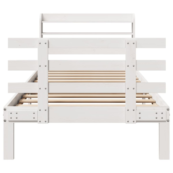 Estrutura cama c/ cabeceira sem colchão 90x190 cm branco M 4