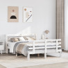 Estructura de cama con cabecero madera pino blanco 120x190 cm 1