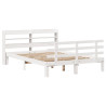 Estructura de cama con cabecero madera pino blanco 120x190 cm 3