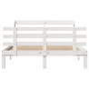 Estrutura cama c/ cabeceira 120x190 cm pinho maciço branco 4