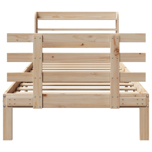 Estructura de cama con cabecero madera maciza pino 75x190 cm M 4