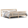 Estrutura de cama com cabeceira 200x200 cm pinho maciço 2