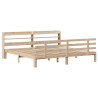 Estrutura de cama com cabeceira 200x200 cm pinho maciço 3