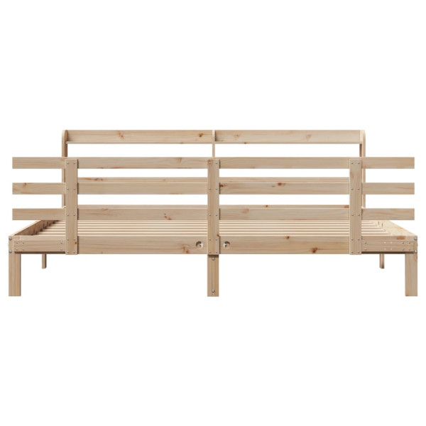 Estrutura de cama com cabeceira 200x200 cm pinho maciço M 4