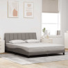 Cama sin colchón tela gris taupe 160x200 cm 1