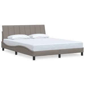 Cama sem colchão 160x200 cm tecido castanho-acinzentado H