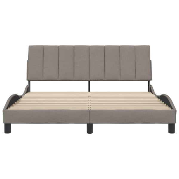 Cama sem colchão 160x200 cm tecido castanho-acinzentado M 4