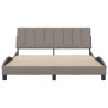 Cama sin colchón tela gris taupe 160x200 cm 4