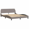 Cama sem colchão 160x200 cm tecido castanho-acinzentado 5