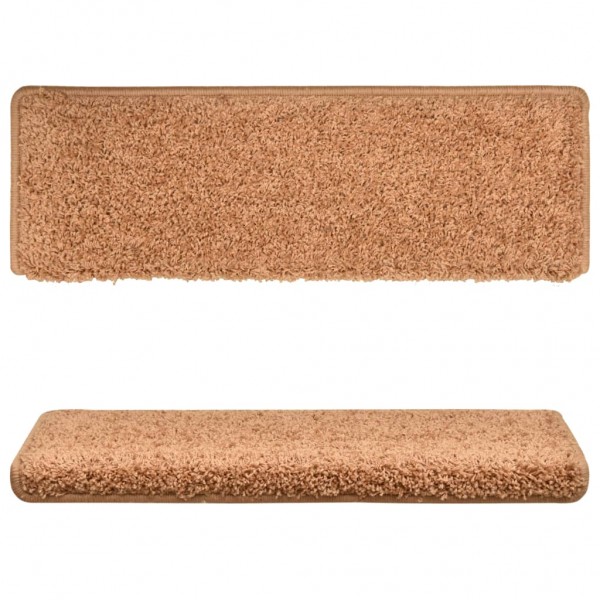 Tapete/carpete para degraus 15 pcs 65x21x4 cm castanho M 4