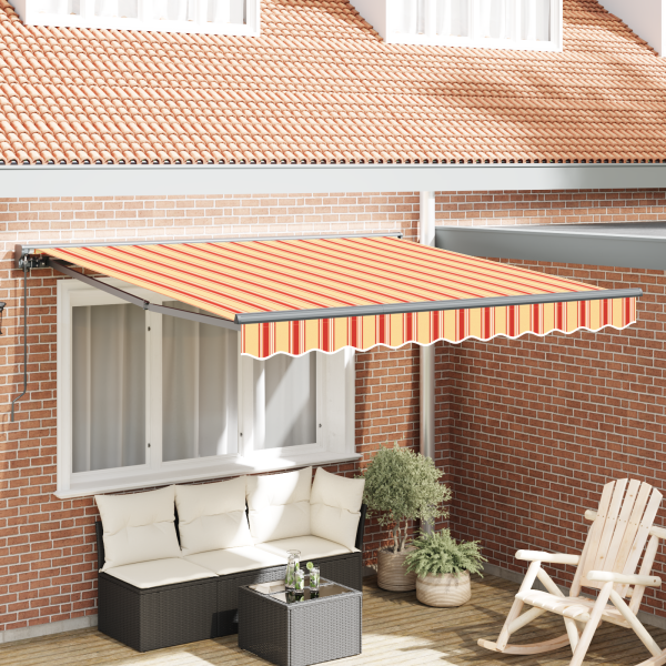 Toldo Retrátil Manual Amarelo e Laranja 350x250 cm M 3