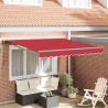 Toldo Retráctil Rojo 350x250 cm Poliéster y aluminio y tela 3