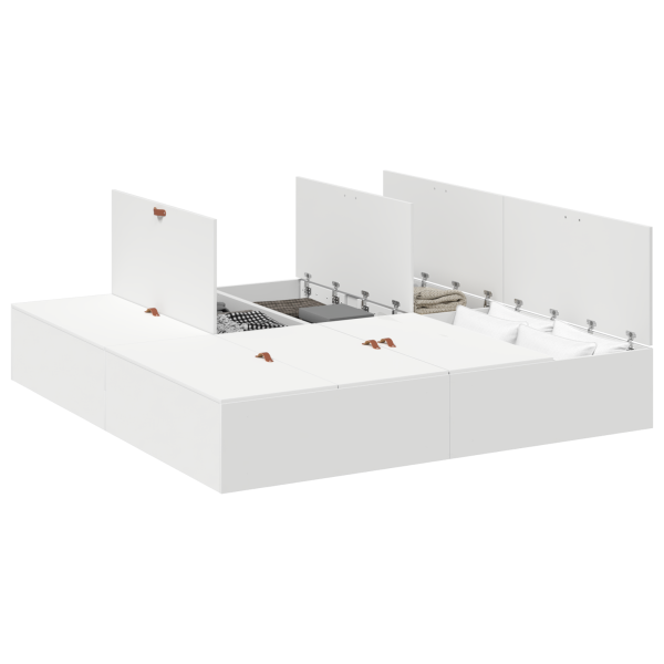 Estrutura da Cama com armazenamento Branco 180 x 200 cm Madeira M 3