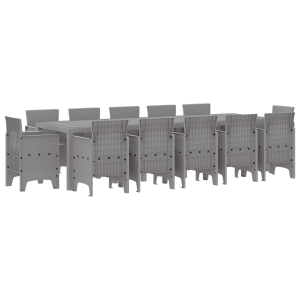 Conjunto de Comedor de Jardín 13 pcs Gris Claro H