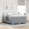 Estrutura da Cama Cinzento-claro 160 x 200 cm tecido 1