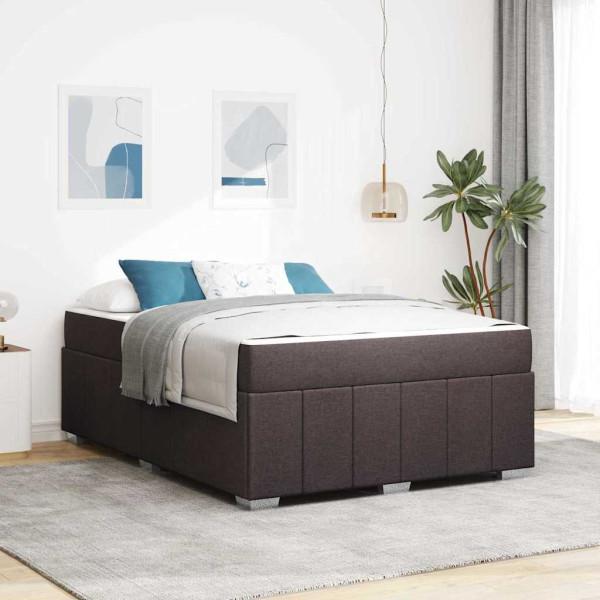 Estructura de cama Marrón oscuro 160 x 200 cm tela D