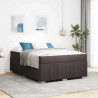 Estrutura da Cama Castanho escuro 160 x 200 cm tecido 1