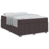 Estructura de cama Marrón oscuro 160 x 200 cm tela 4
