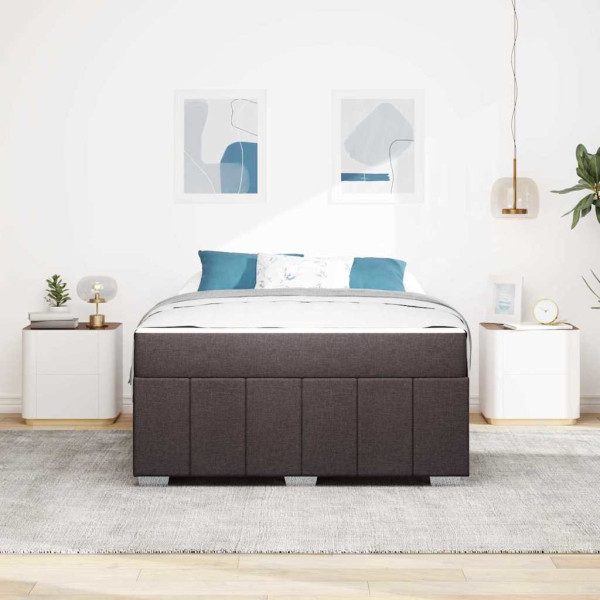 Estructura de cama Marrón oscuro 160 x 200 cm tela M 5
