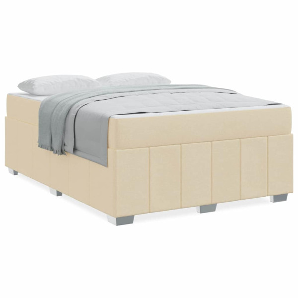 Estrutura da Cama Creme 160 x 200 cm tecido M 4