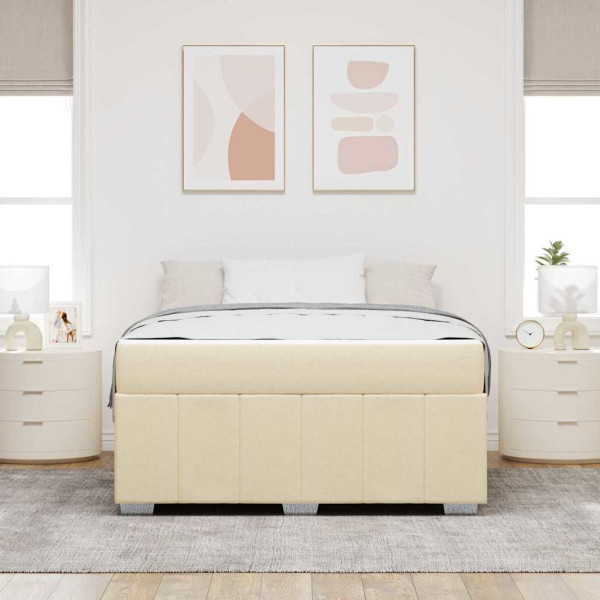 Estrutura da Cama Creme 160 x 200 cm tecido M 5