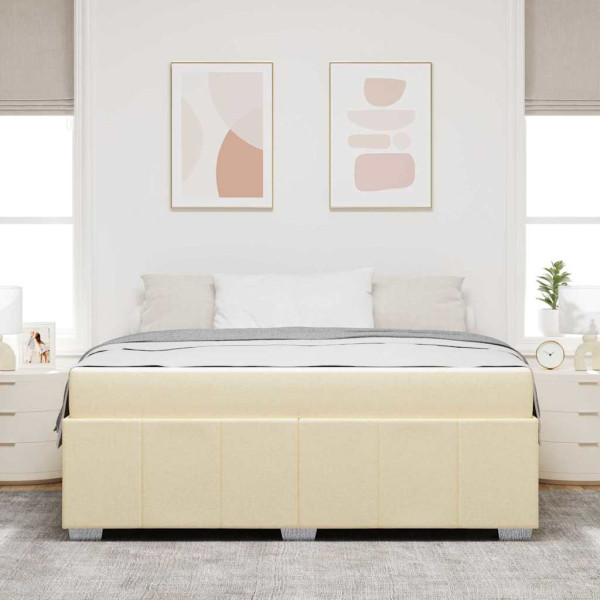 Estrutura da Cama Creme 180 x 200 cm tecido M 5