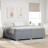 Estrutura da Cama Cinzento-claro 200 x 200 cm tecido 1