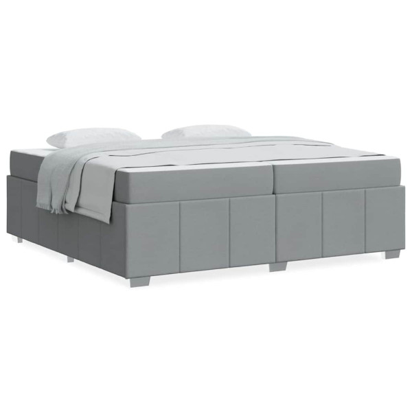 Estrutura da Cama Cinzento-claro 200 x 200 cm tecido M 4