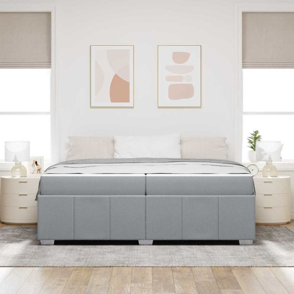 Estrutura da Cama Cinzento-claro 200 x 200 cm tecido M 5