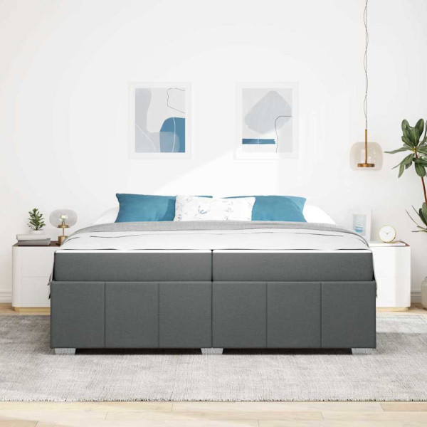 Estructura de cama Gris oscuro 200 x 200 cm tela M 5