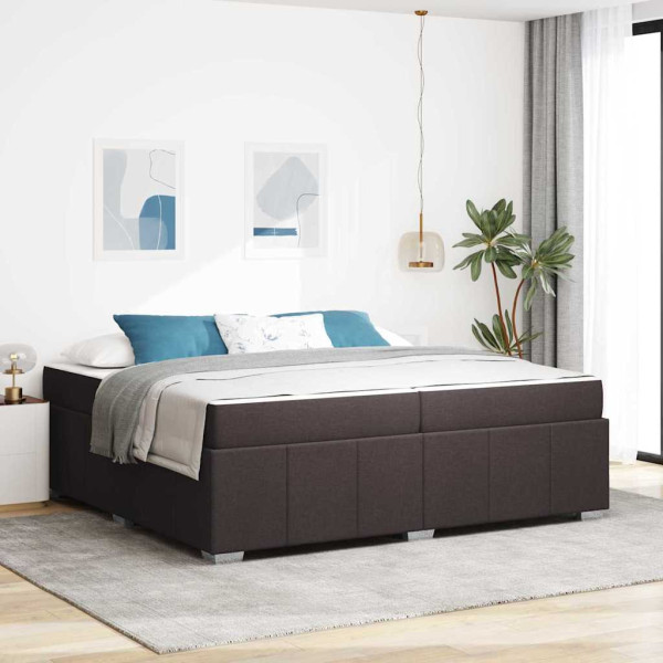 Estructura de cama Marrón oscuro 200 x 200 cm tela D