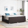 Estructura de cama Marrón oscuro 200 x 200 cm tela 1