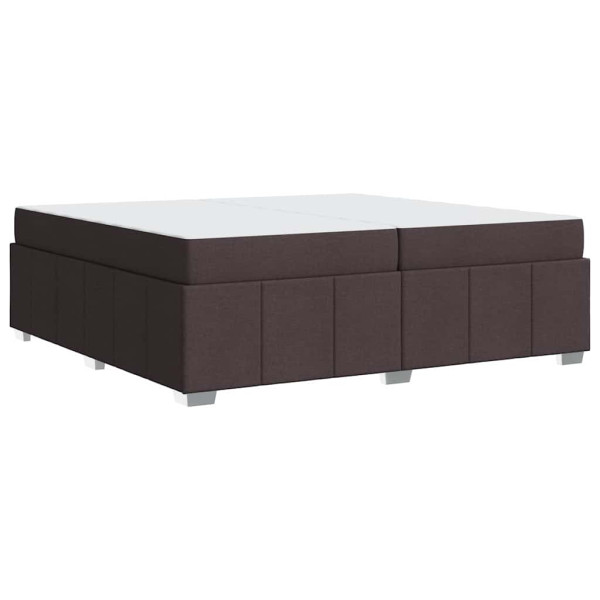 Estructura de cama Marrón oscuro 200 x 200 cm tela M 2