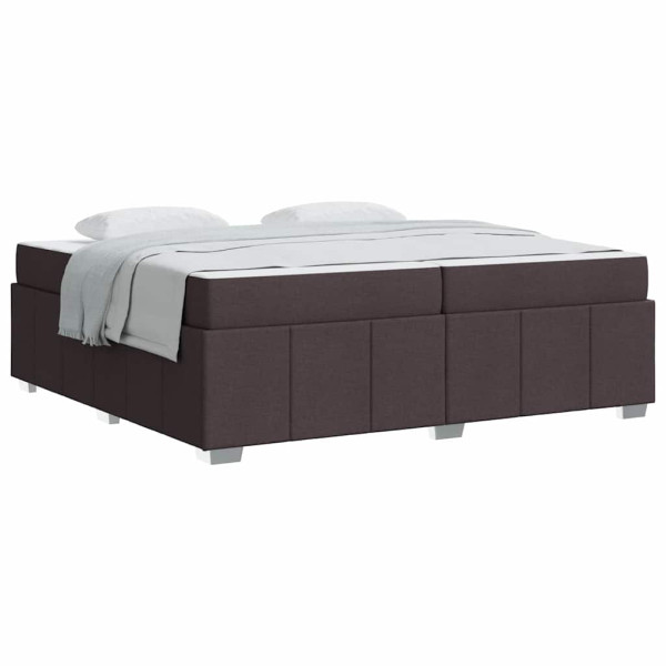 Estructura de cama Marrón oscuro 200 x 200 cm tela M 3