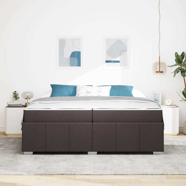 Estrutura da Cama Castanho escuro 200 x 200 cm tecido M 5