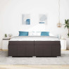 Estrutura da Cama Castanho escuro 200 x 200 cm tecido 5
