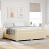 Estructura de cama Crema 200 x 200 cm tela 1