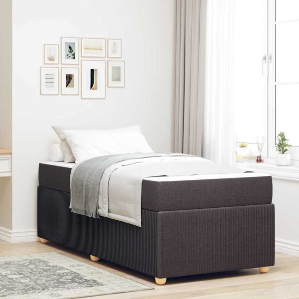 Estructura de cama Otro Marrón oscuro 80 x 200 cm tela D