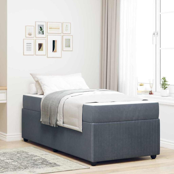 Estructura de cama con colchón Otro Gris oscuro 80 x 200 cm D