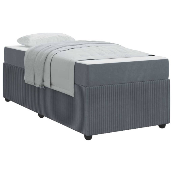 Estrutura de cama com colchão Cinzento escuro 80 x 200 cm M 3