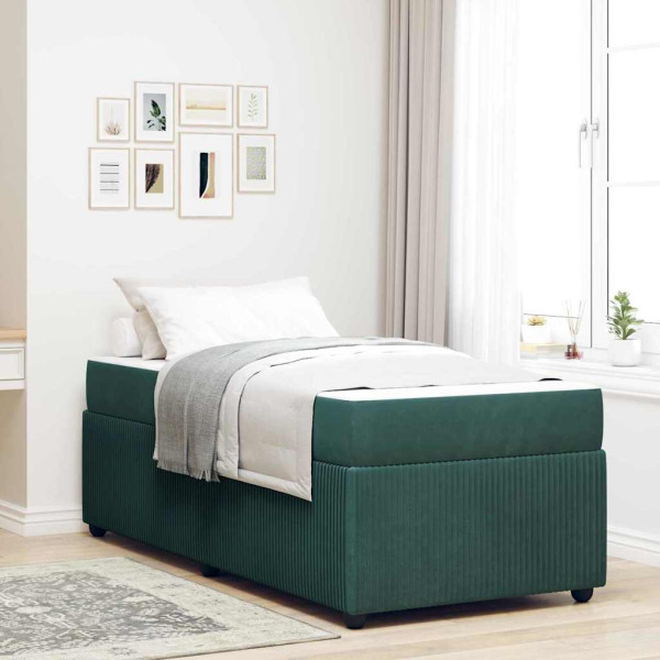Estructura de cama con colchón Otro Verde oscuro 80 x 200 cm D