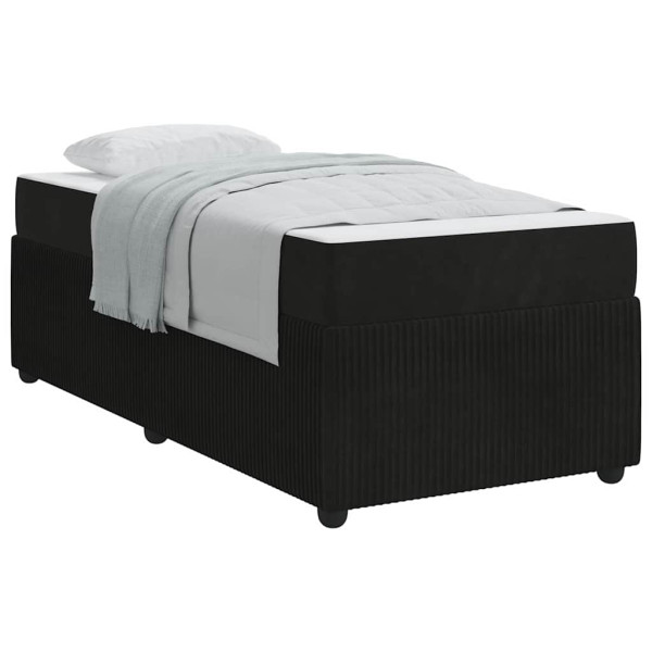 Estrutura de cama com colchão Outros Preto 90 x 190 cm Veludo M 3