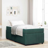 Estrutura de cama com colchão Verde-escuro 100 x 200 cm Veludo 1